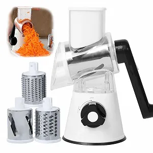 Тертка з ручкою для сиру, терка для овочів з 3 барабанними лезами - Фото 1