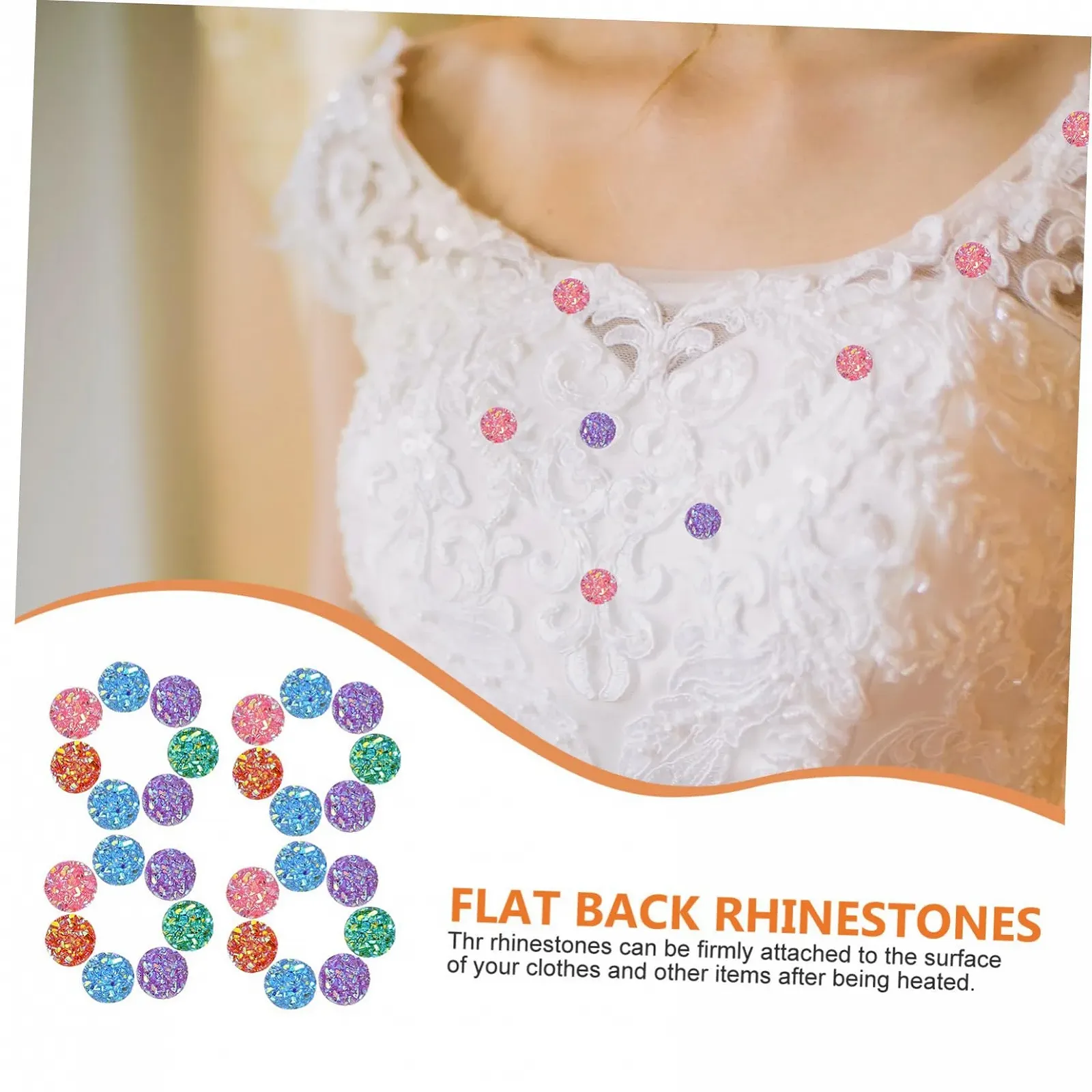 Стразы Hohopeti Gypsophila с плоским основанием, 100 шт, фото №4