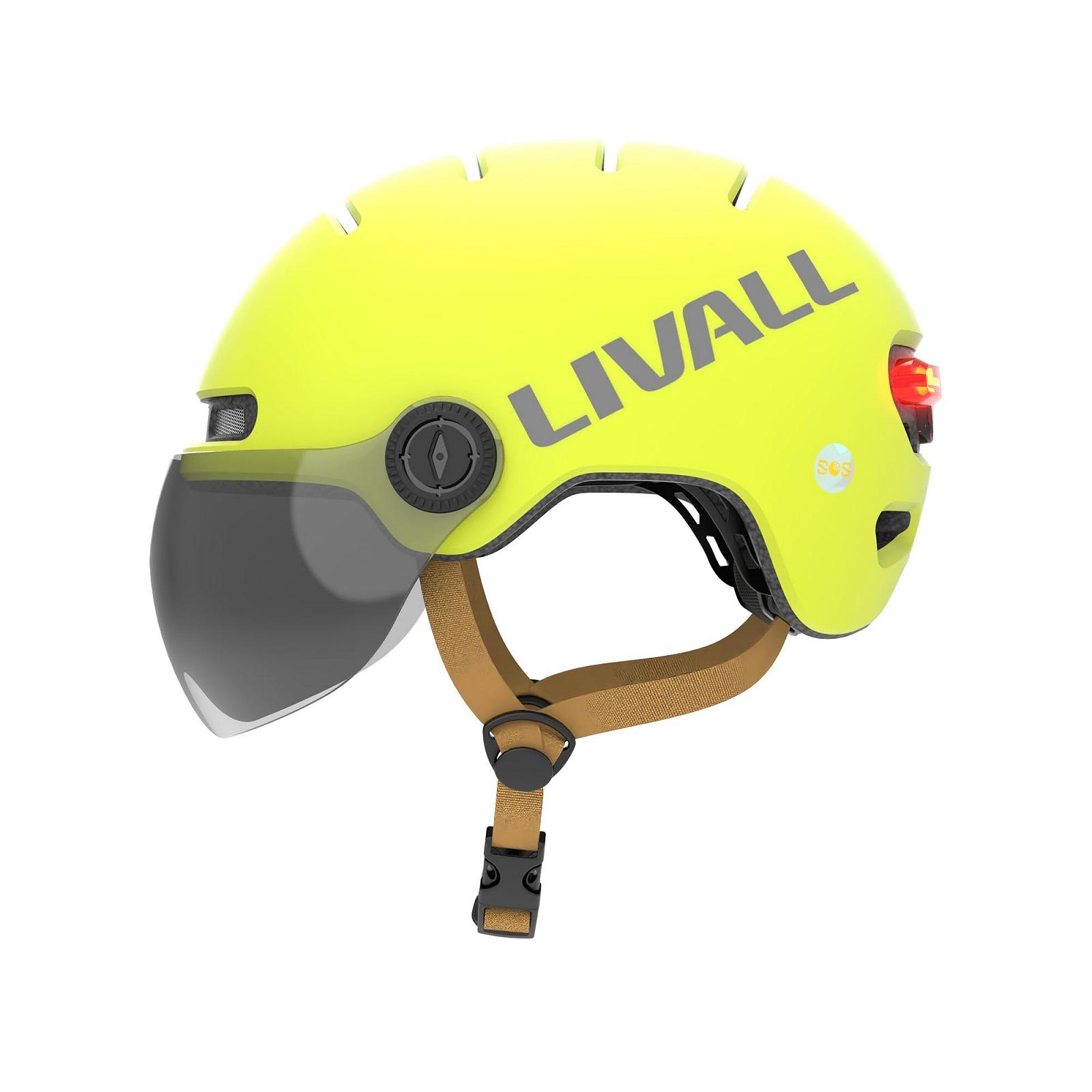 Шолом LIVAL Smarter City L23 з візором, жовтий, M, 54-58 см, фото №3