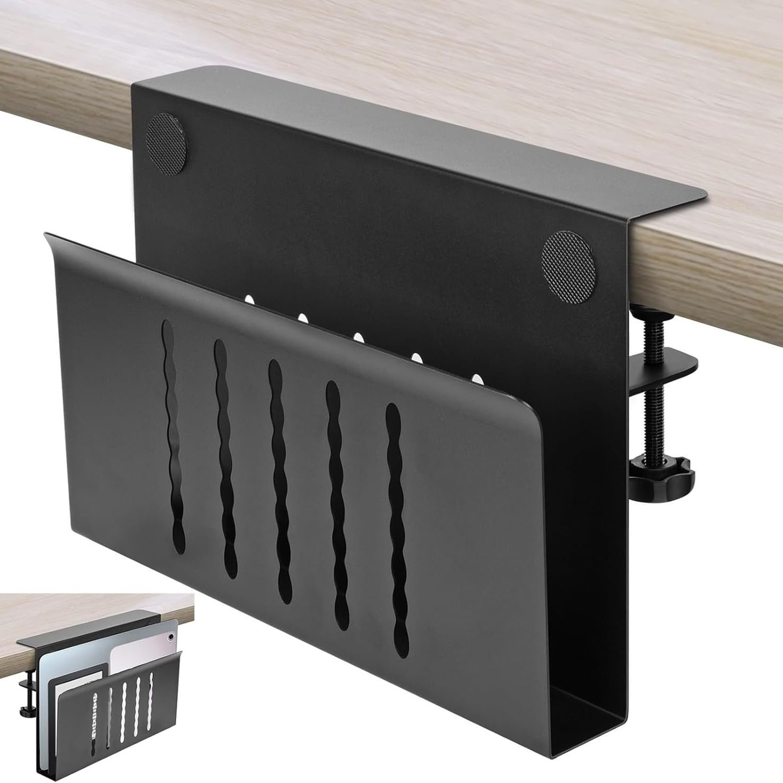 Подставка для ноутбука алюминиевая, эргономичная настольная боковая подставка для ноутбука, подставка для компьютера с рассеиванием тепла для офиса и дома, без сверления, фото №8