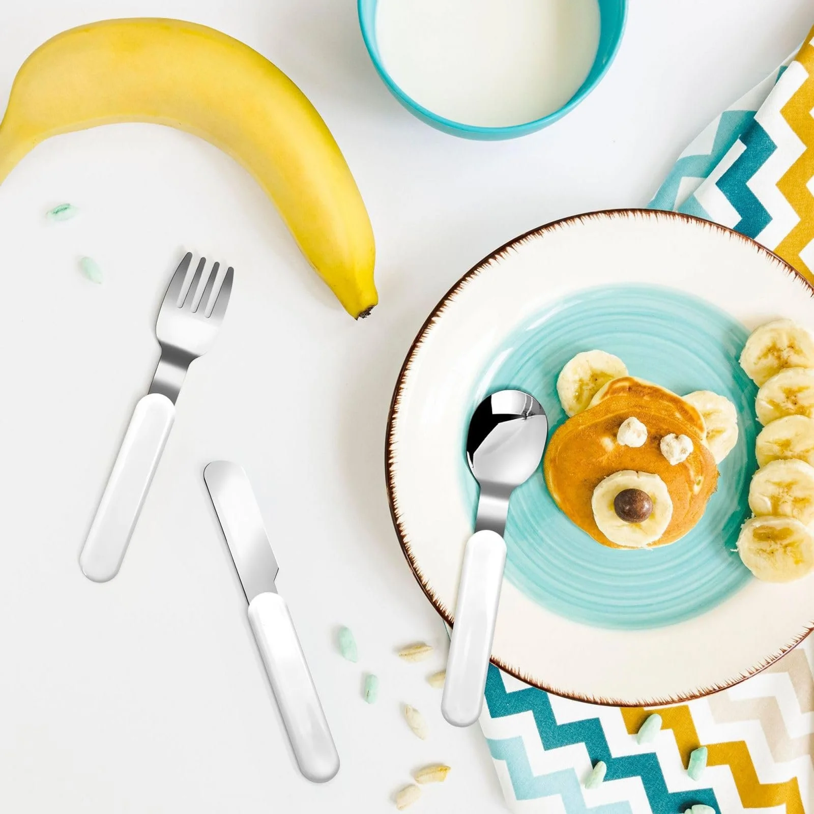 Набір дитячих столових приборів з італійським прапором, три предмети, багаторазовий, фото №6 Набір дитячих столових приборів з італійським прапором, три предмети, багаторазовий, фото №6