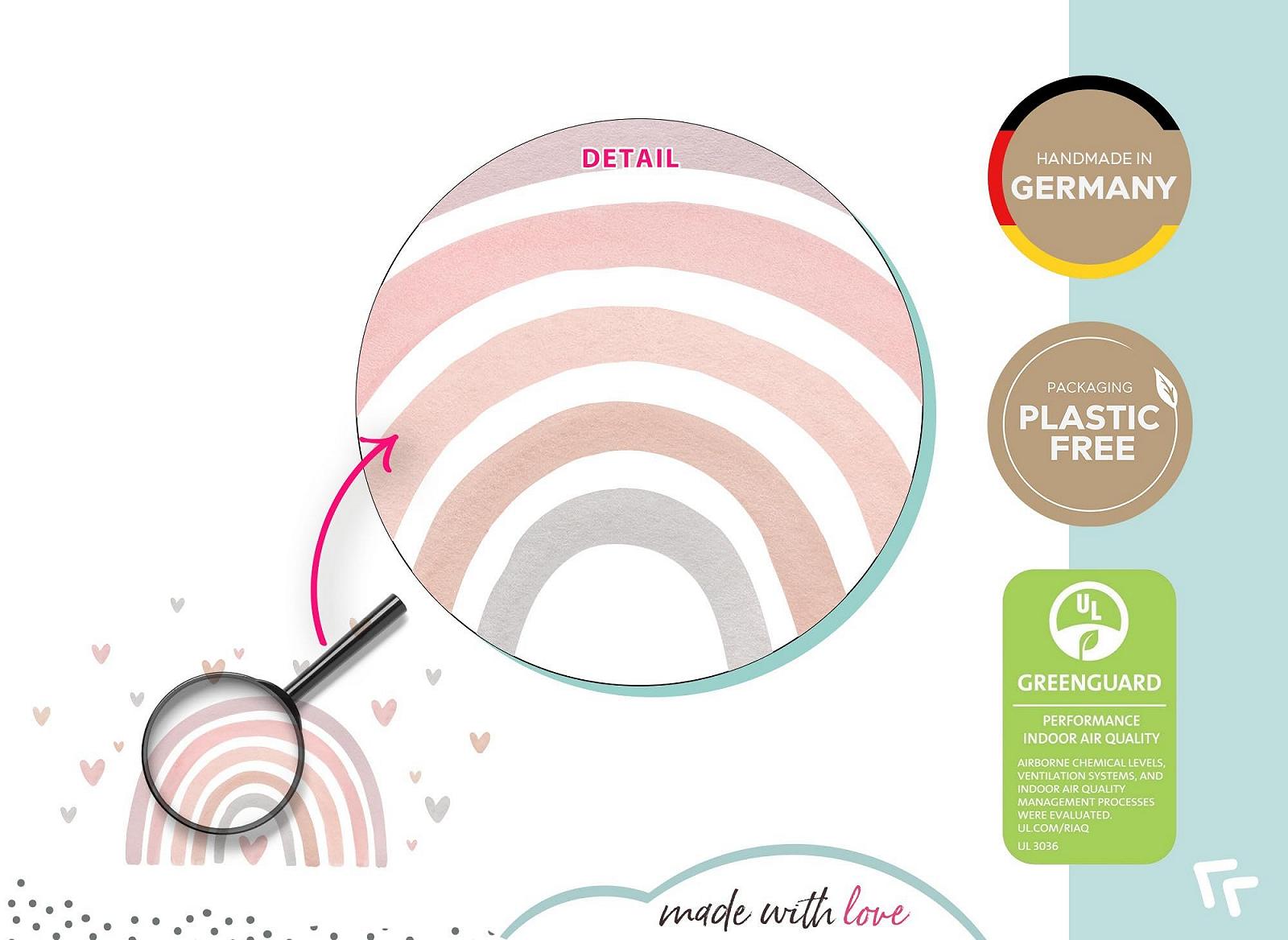 Наклейка на стену Little Deco DL5089 Радуга с сердцами Фиолетово-розовая M, фото №5