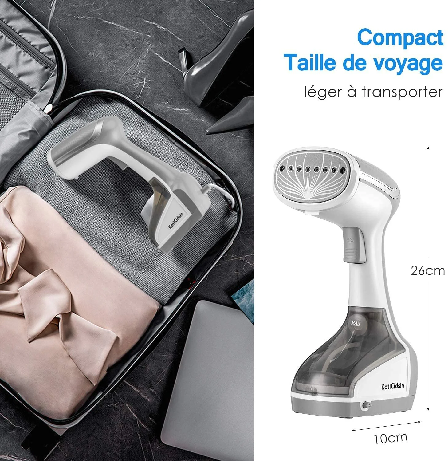 Вертикальный отпариватель KotiCidsin 20 г/мин 160 мл Серый/Белый, фото №7