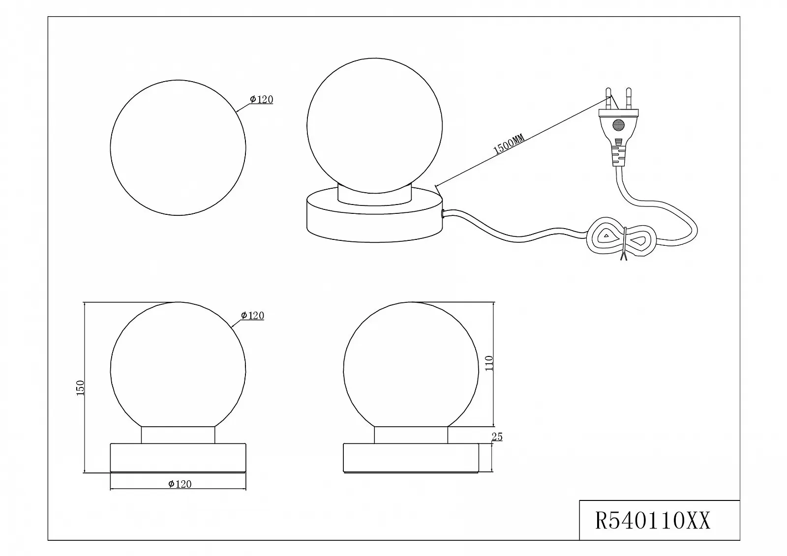 Настільна лампа Reality Leuchten Prinz II R54011008 Метал Матова латунь Скло Біле E14 Touch, фото №4