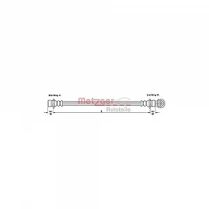 Тормозной шланг METZGER 4110183 для LAND ROVER, задний мост слева - Фото 1