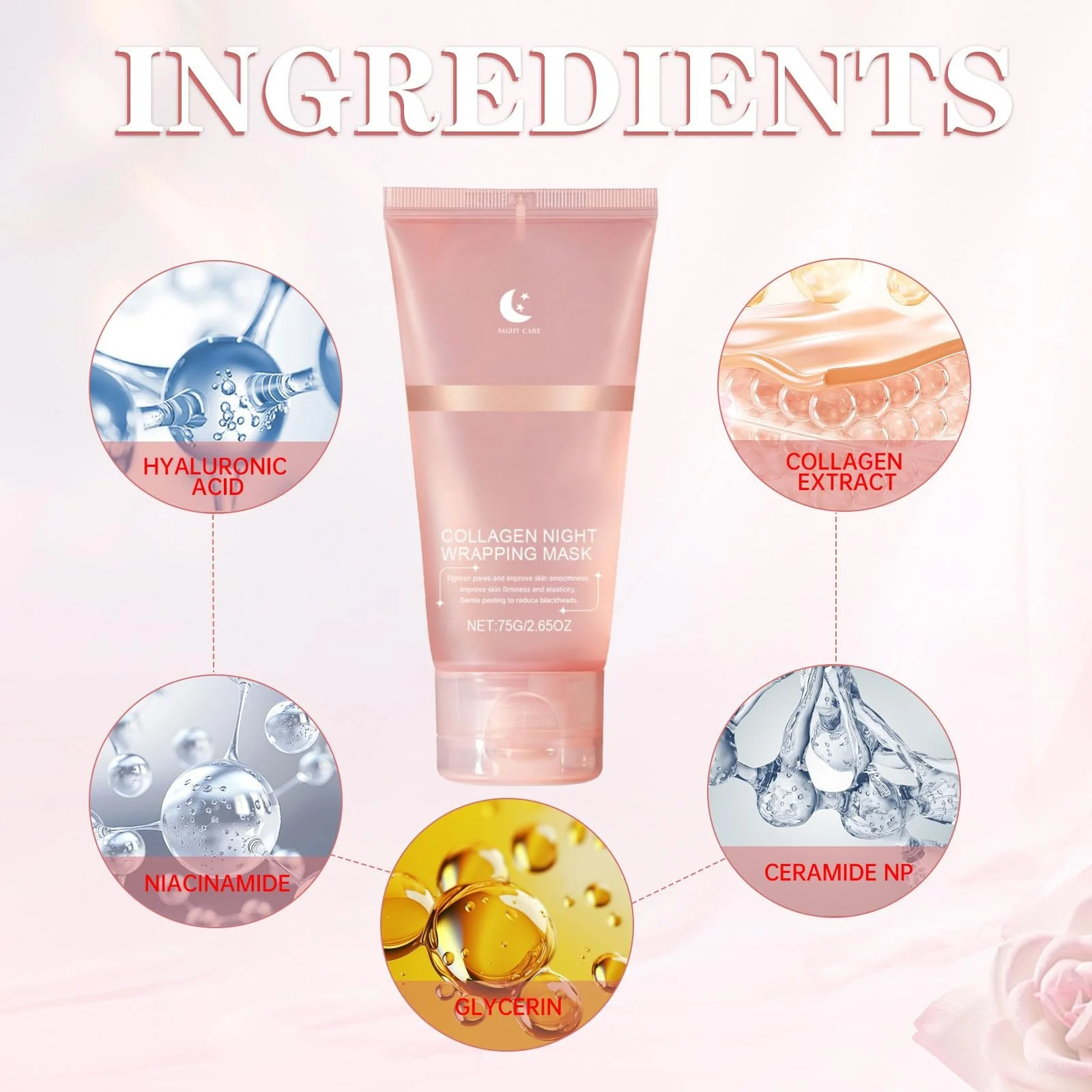 Маска Нічна VEROA Collagen - Гелева Маска-Плівка для Обличчя - Зволоження, фото №4