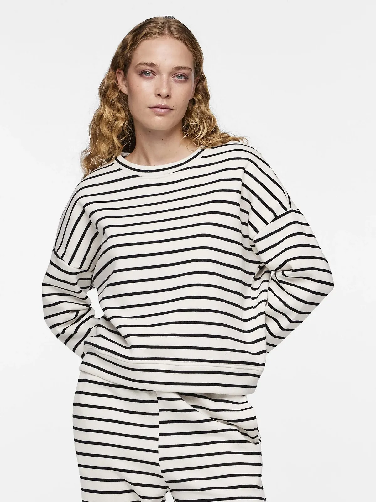 Женский свитшот PIECES Pcchilli Ls Sweat Stripes Noos, фото №3