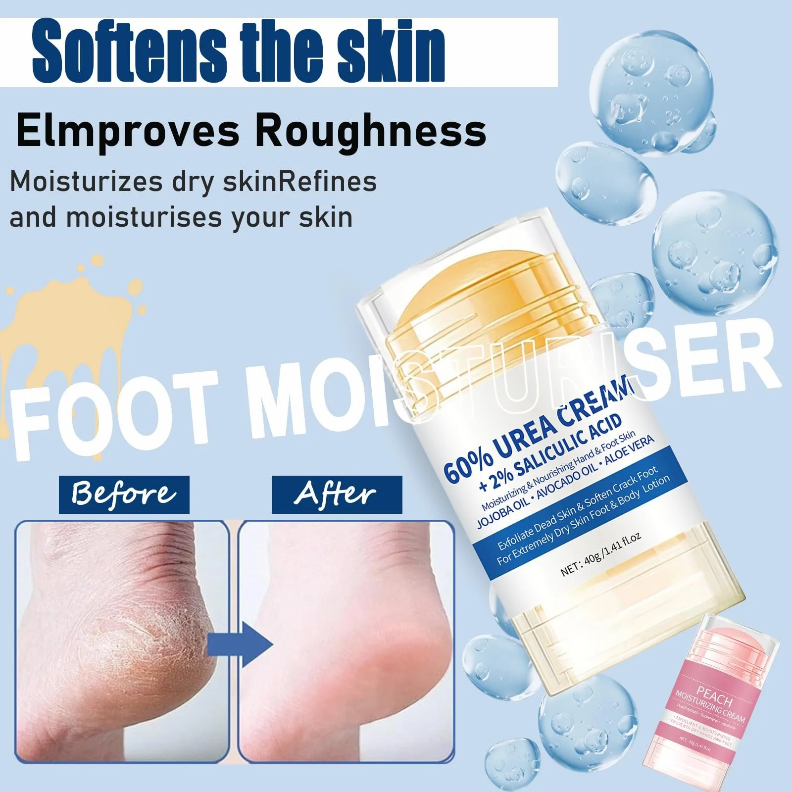 Крем для ног увлажняющий против трещин с мочевиной 60% 2 шт., фото №4