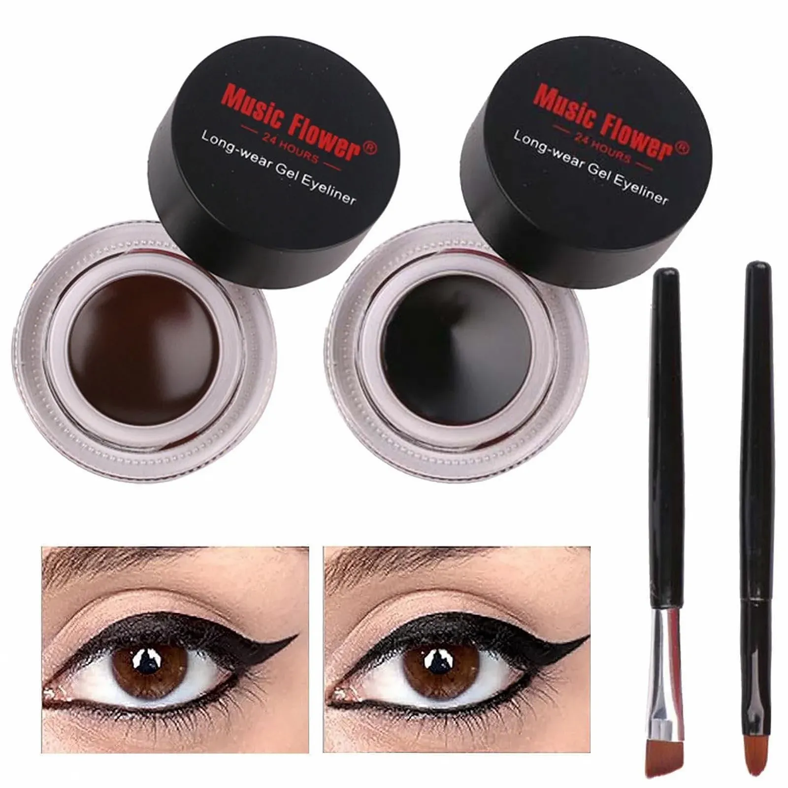 Підводка для очей Fowybe рідка водостійка двоколірна, фото №1