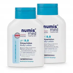 Лосьйон для тіла numis med pH 5.5, 2 шт. Заспокійливий лосьйон для дуже чутливої та чутливої шкіри, 2 x 200 мл - Фото 1