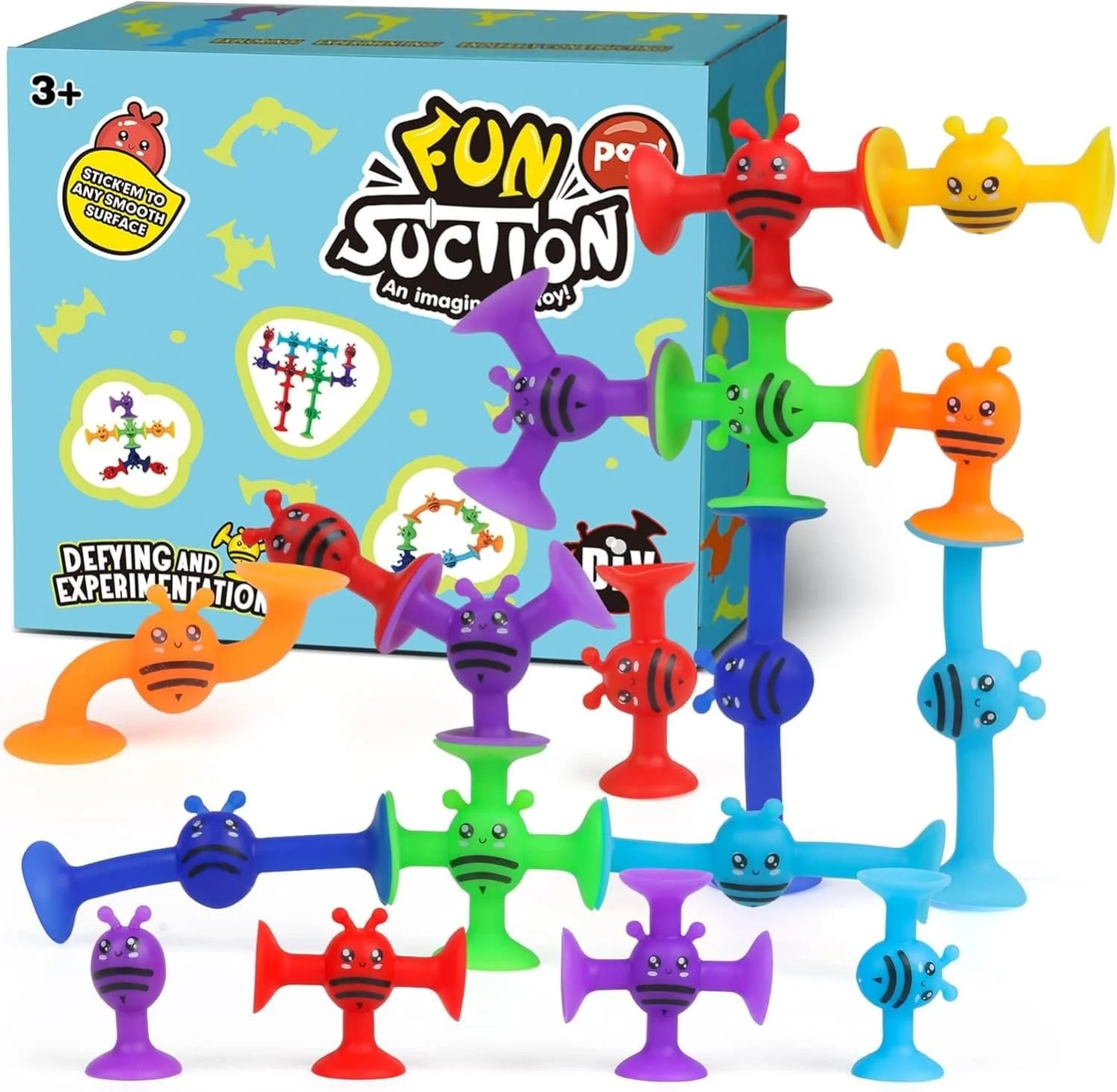 Іграшка-присоска KAHEIGN 76 штук, 8 стилів, силіконова, фото №1