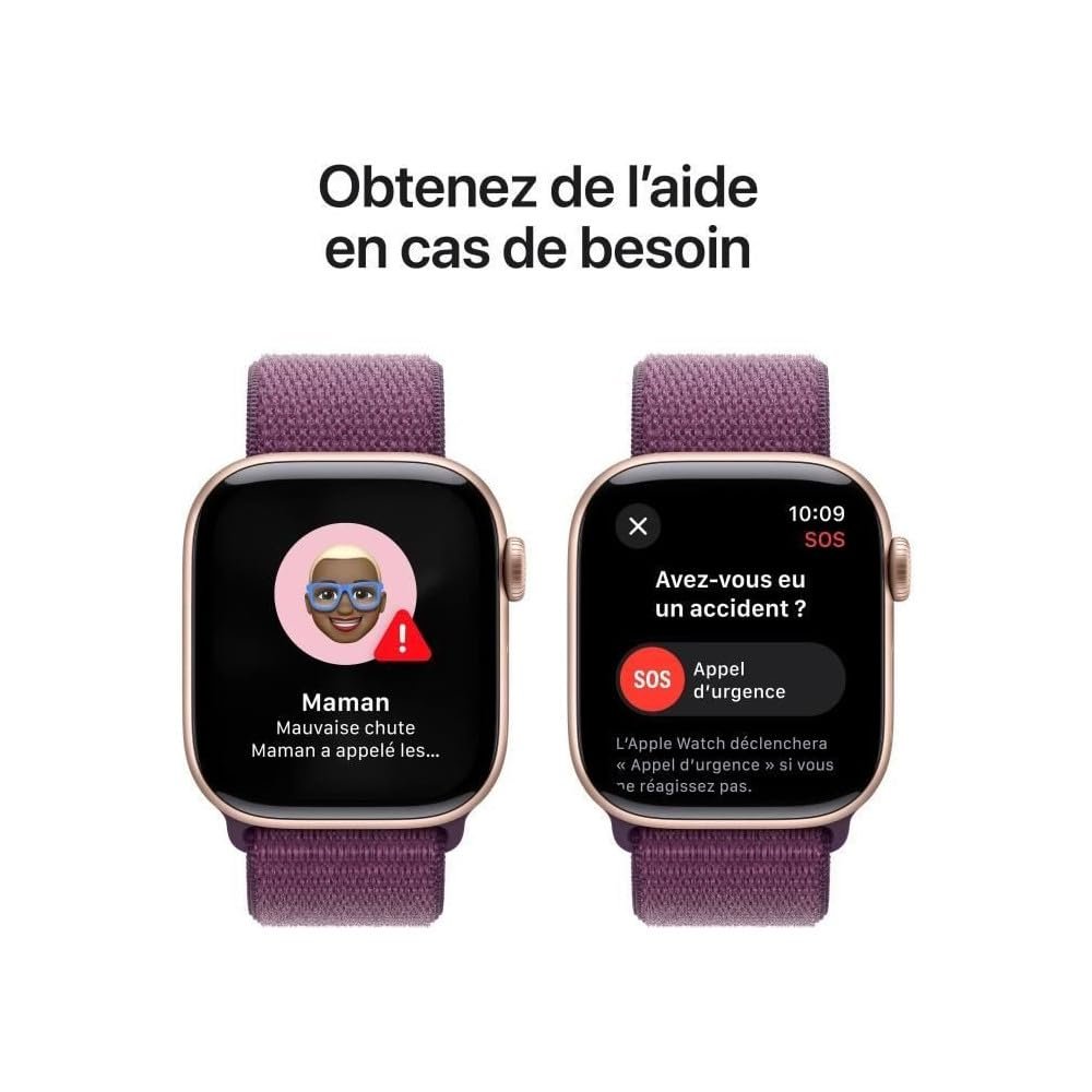 Смарт-часы Apple Series 10 (GPS 42 мм) Алюминиевый корпус Розовое золото Спортивный ремешок Слива (One Size), фото №6