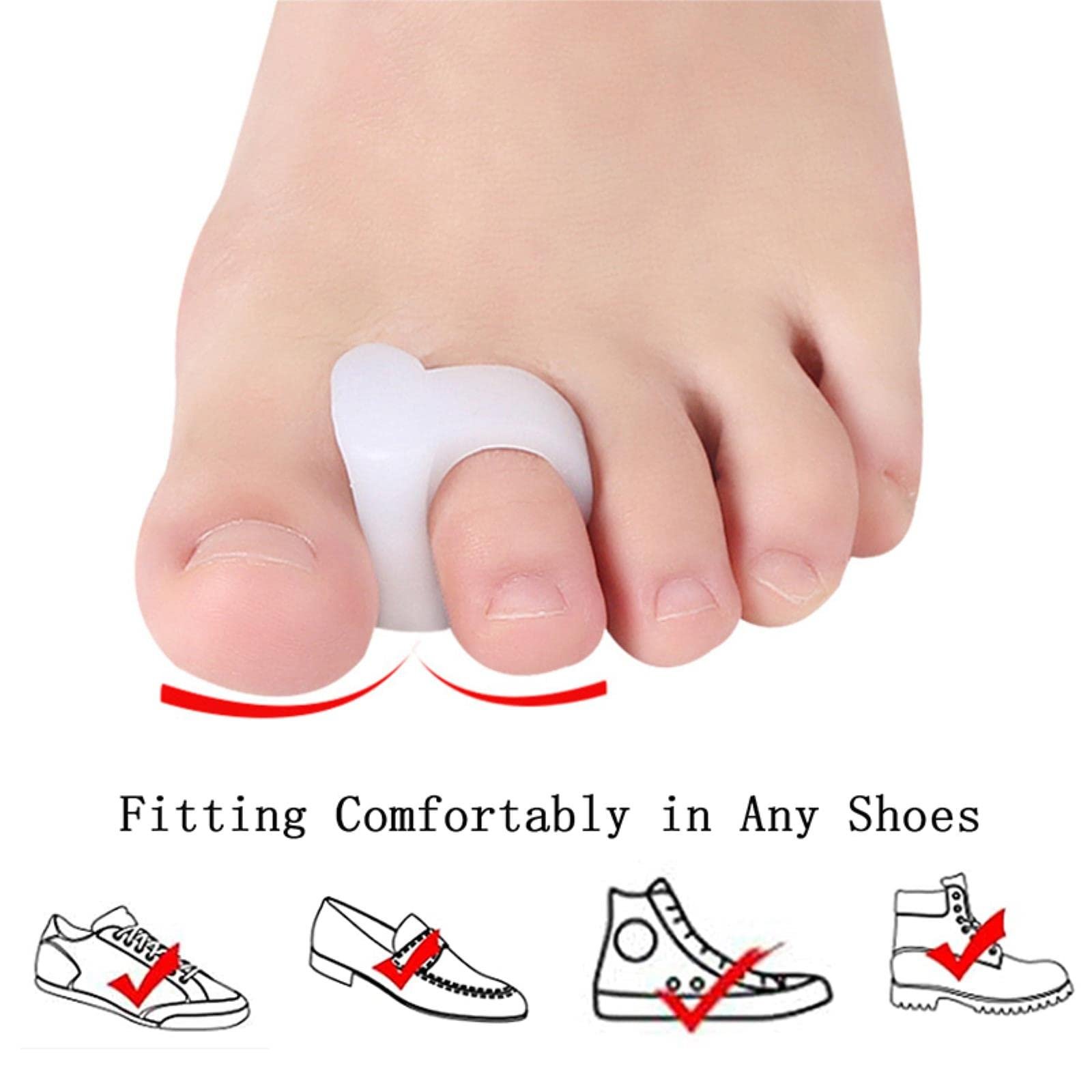 Роздільник для пальців ніг Гелевий коректор вальгусної деформації 2шт/пара, фото №4 Роздільник для пальців ніг Гелевий коректор вальгусної деформації 2шт/пара, фото №4