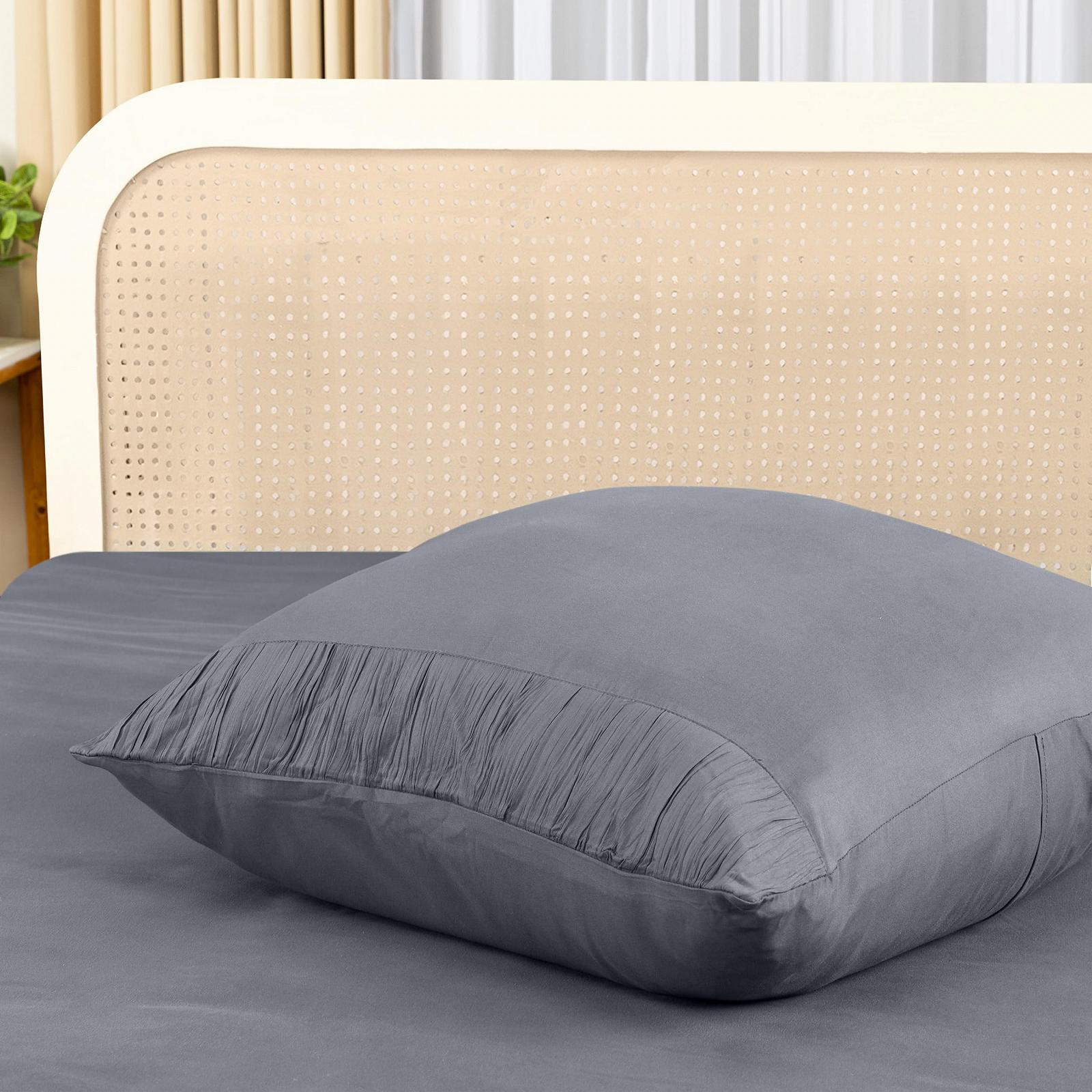Комплект постільної білизни Utopia Bedding, 135 x 200 см - підковдра з мікрофібри, поліестер, 135 x 200 см + 1 наволочка з плісированим краєм, 80 x 80 см - сірий, фото №4