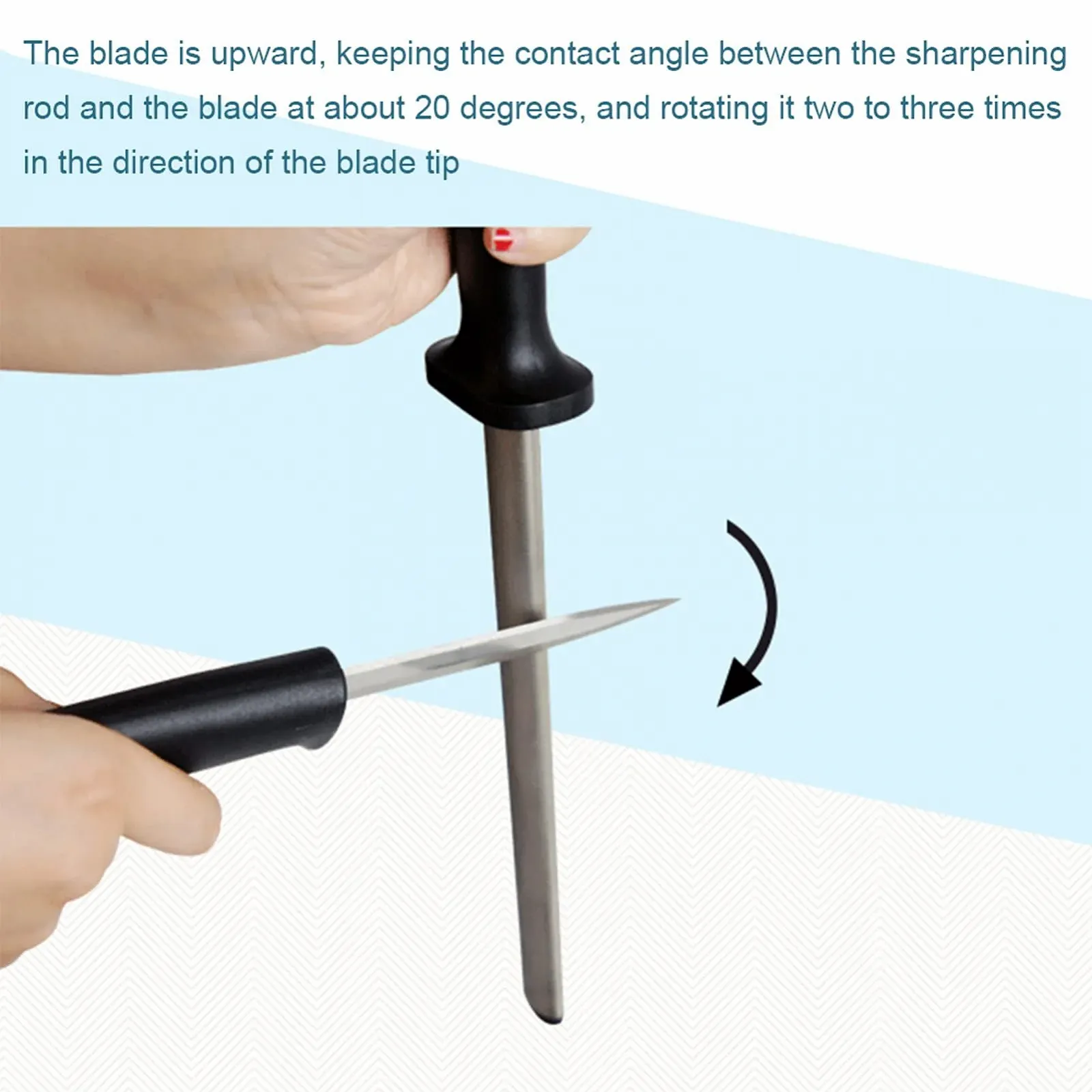 Мусат алмазный 8 дюймов черный серебристый, фото №7