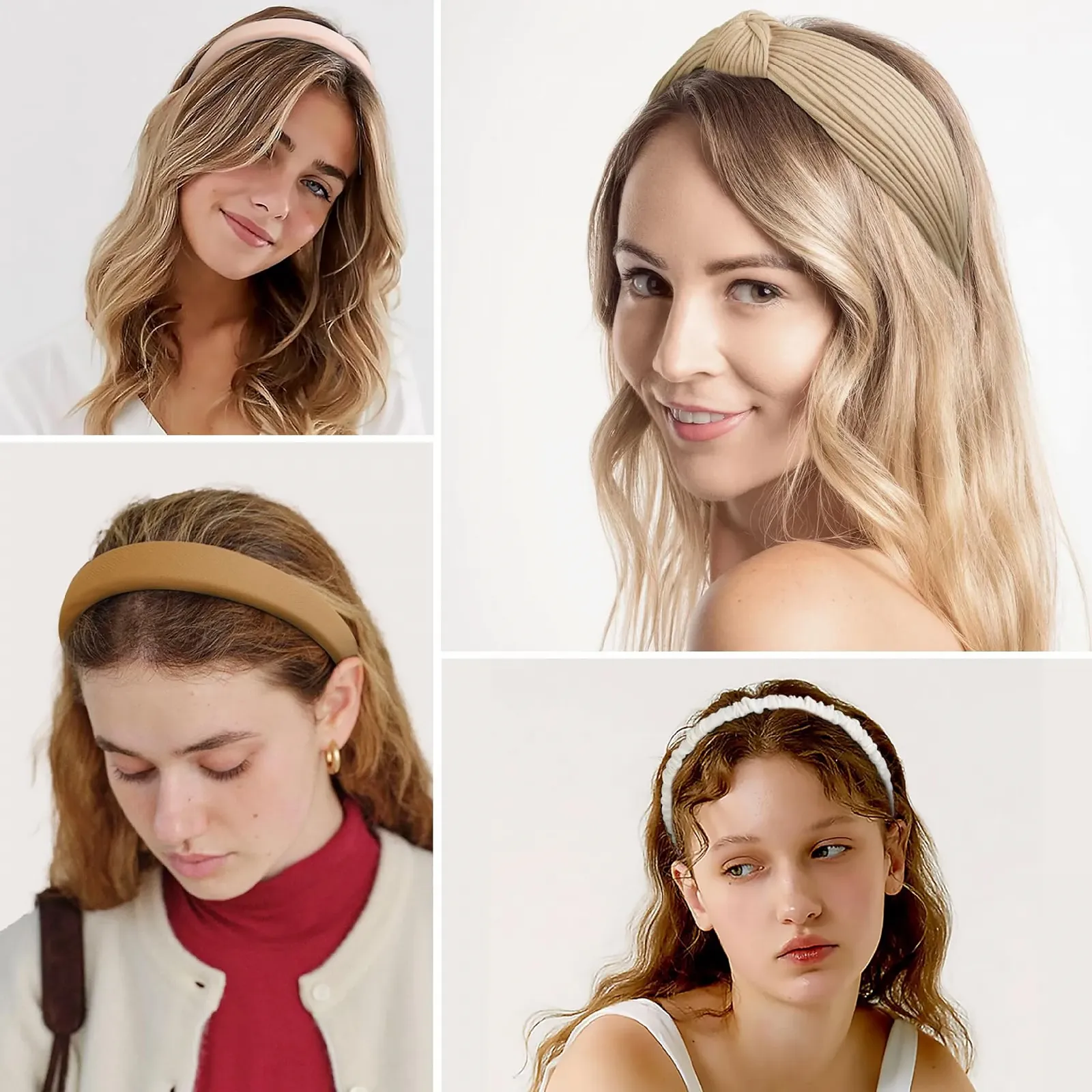 Набір із 7 жіночих обручів для волосся Brown з бісером, фото №8 Набір із 7 жіночих обручів для волосся Brown з бісером, фото №8