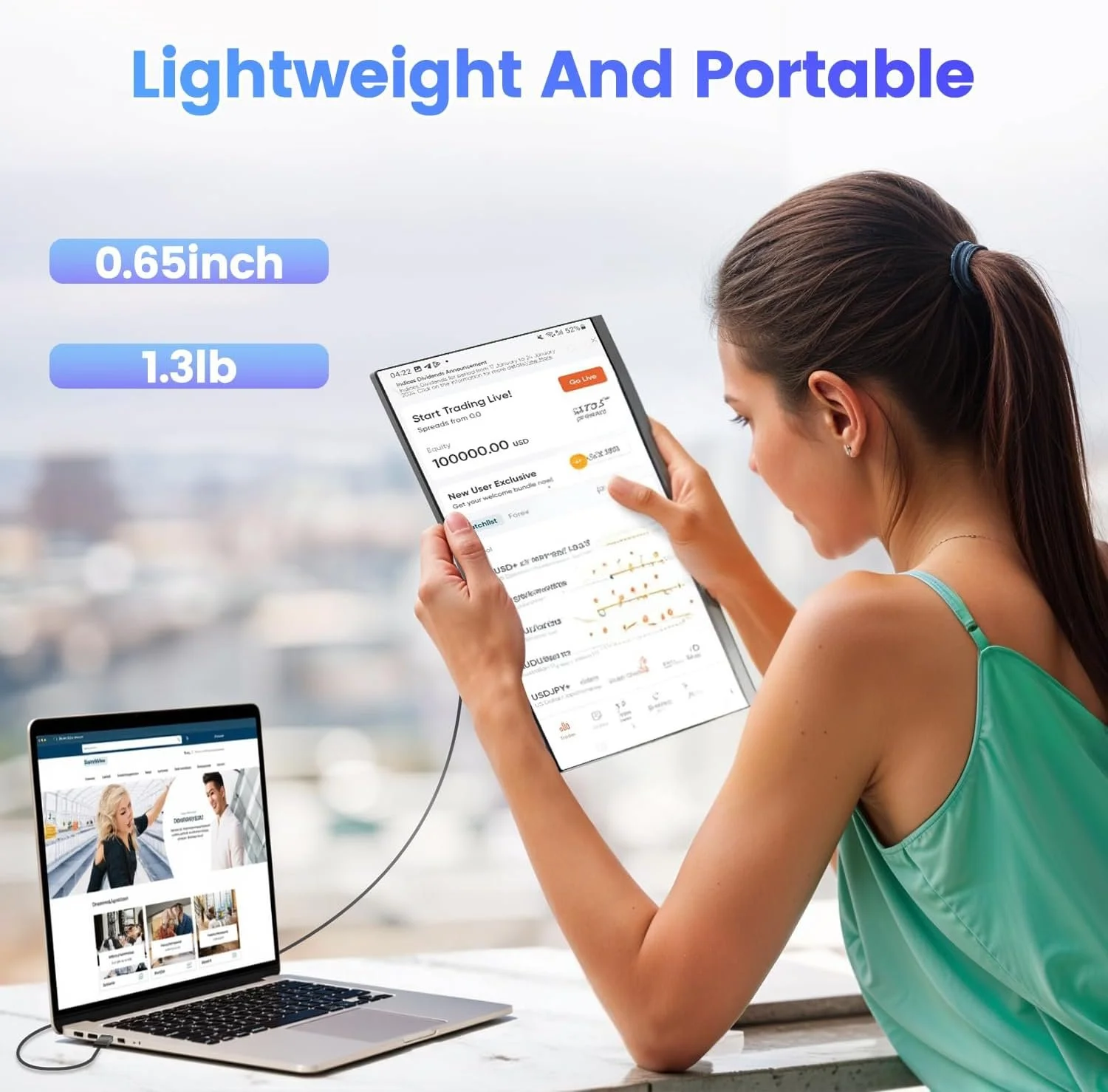 Монитор портативный 15.6" Teamgee P5 Full HD IPS 60 Гц, фото №3