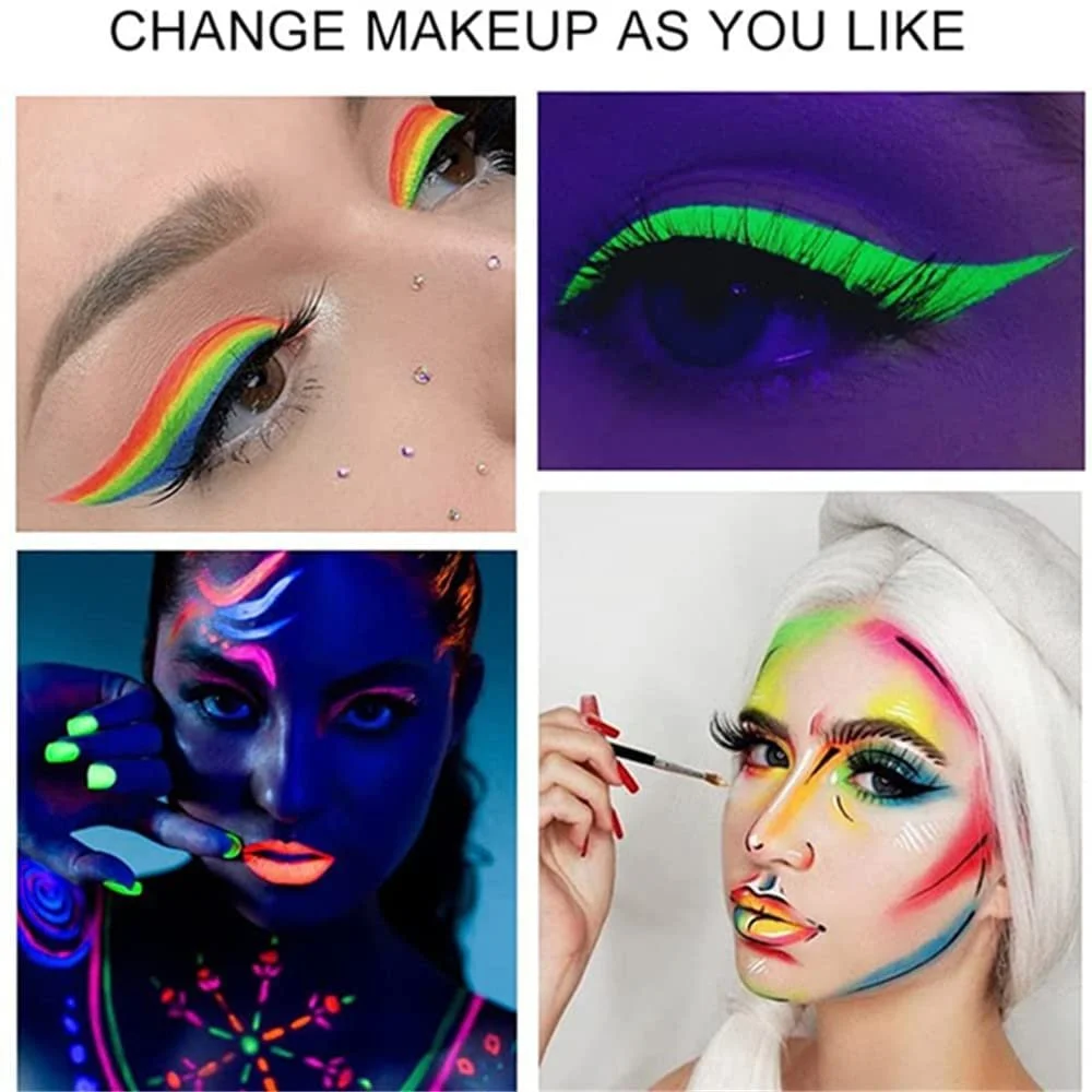 Підводка Mysense Single Water Activated Palette Face Paint Fluorescent Bright Rainbow Makeup Matte and UV Glow Graphic Eyeliner Фіолетовий, фото №4