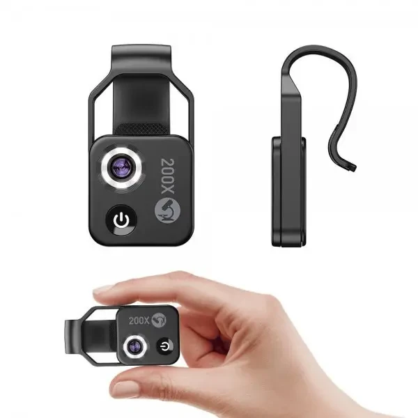 Микроскоп линза для телефона 200X Apexel APL-MS002CBK(PS), фото №1