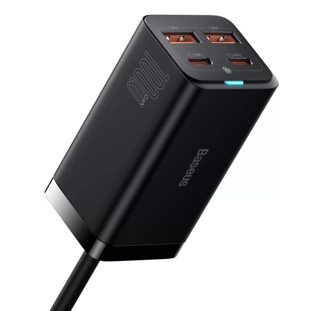 Мережевий зарядний пристрій Baseus GaN3 Pro Desktop Powerstrip AC+2U+2C 100W EU Black With Mini White Cable Type-C to 100W(20V/5A) 1m, фото №5 Мережевий зарядний пристрій Baseus GaN3 Pro Desktop Powerstrip AC+2U+2C 100W EU Black With Mini White Cable Type-C to 100W(20V/5A) 1m, фото №5