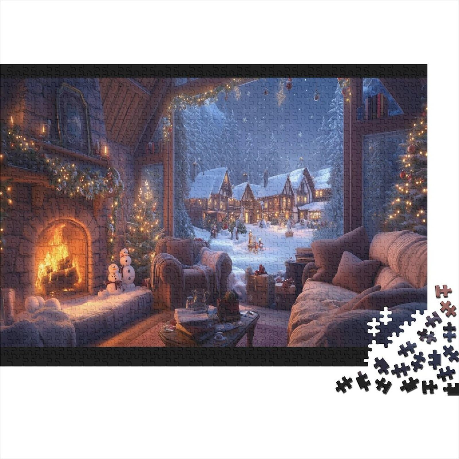 Різдвяний пазл 1000 елементів Казкова історія дерев’яний 75 x 50 см, фото №1