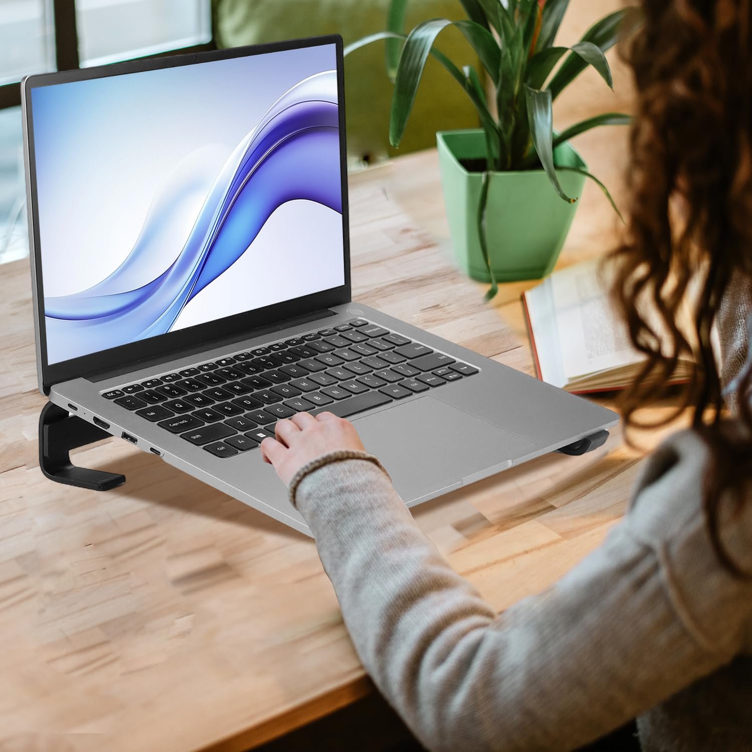 Подставка для ноутбука QWORK Ergonomic из алюминия, совместима с ноутбуками 10-18 дюймов, фото №4