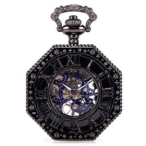 Механические карманные часы Alienwork Skeleton для мужчин и женщин synthetic.ua - Фото 1