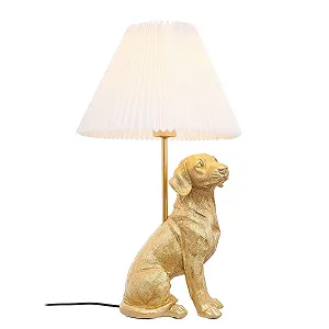 Настільна лампа BUTLERS EL Bello Пес Золотистий/Білий - Фото 1