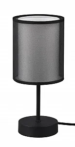 Настільна лампа Trio Leuchten Burton 511400132 Метал Тканинний абажур E14 Матовий чорний/Білий - Фото 1