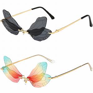 Сонцезахисні окуляри YouYuer Вінтажні Без оправи Ретро Різнокольорові, 2 шт - Фото 1