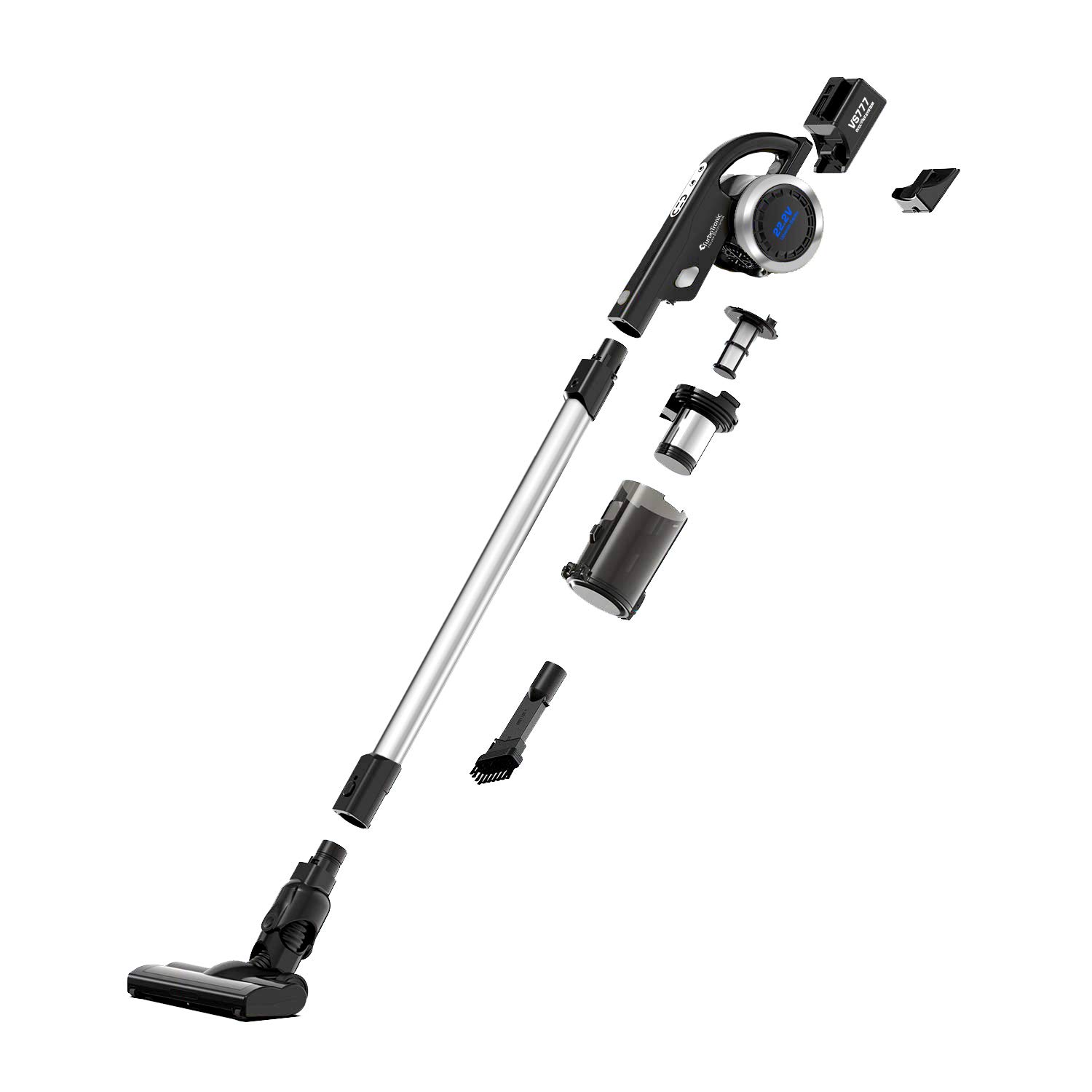 Пылесос TurboTronic VS777 Cyclone Wireless 120 Вт 8 KPA Легкий Ультратихий HEPA Фильтр для Паркетной и Ковровой Поверхности Без Мешка - Черный/Синий, фото №8 Пылесос TurboTronic VS777 Cyclone Wireless 120 Вт 8 KPA Легкий Ультратихий HEPA Фильтр для Паркетной и Ковровой Поверхности Без Мешка - Черный/Синий, фото №8