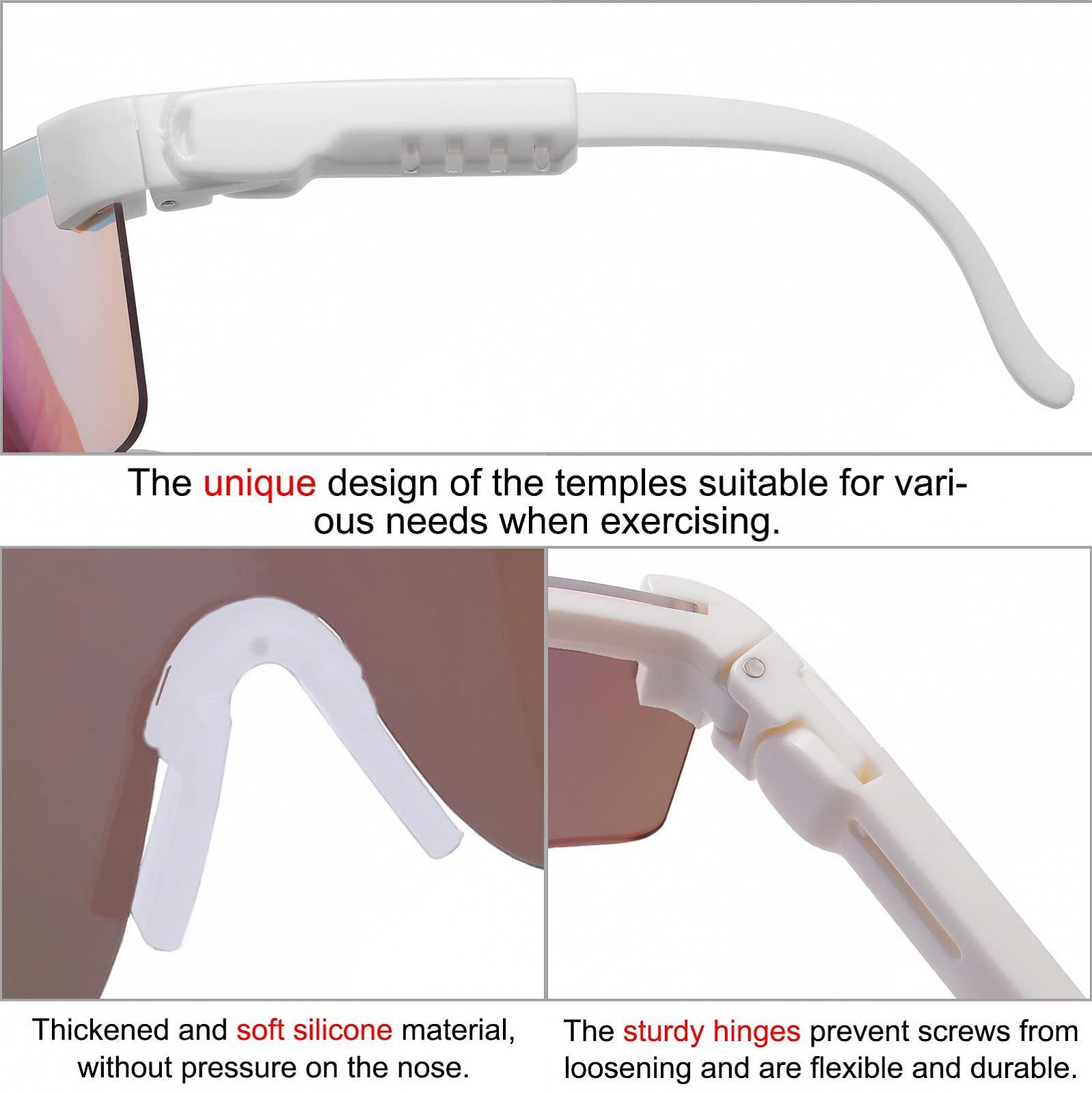Сонцезахисні окуляри Щит Плаский верх Y2K Кольорові Цілісні, фото №4