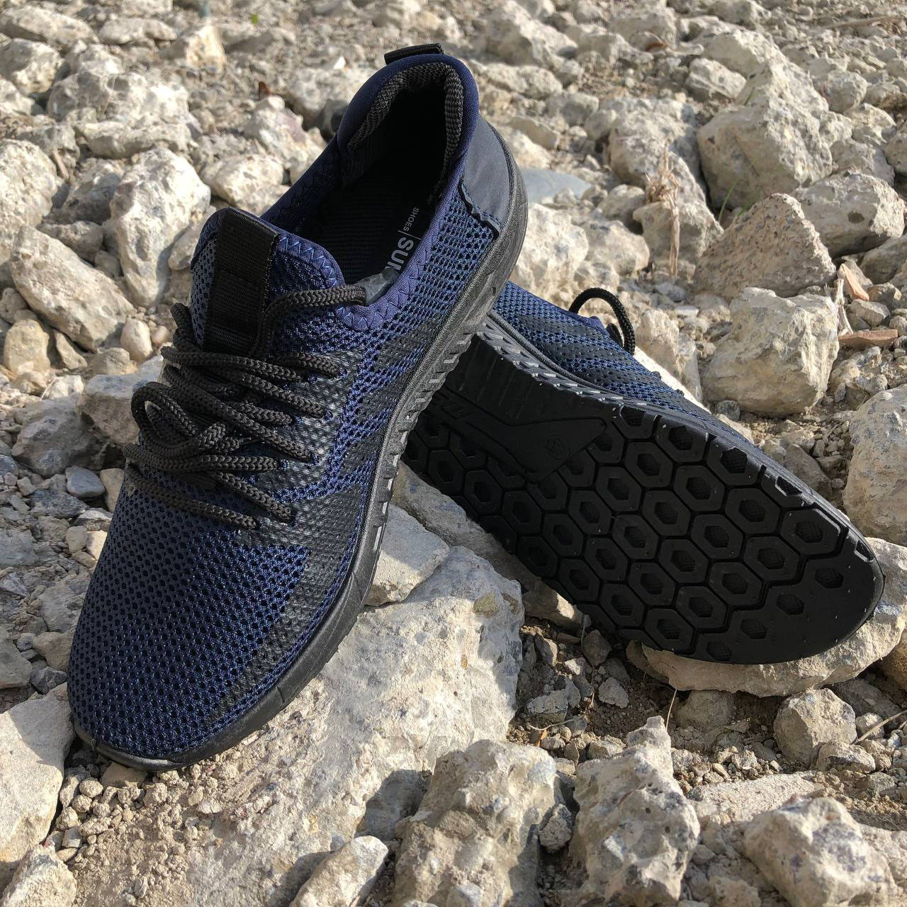 Текстильные кроссовки сеткой 44 размер Спортивные мужские летние Модель 92274 Цвет синий, фото №6