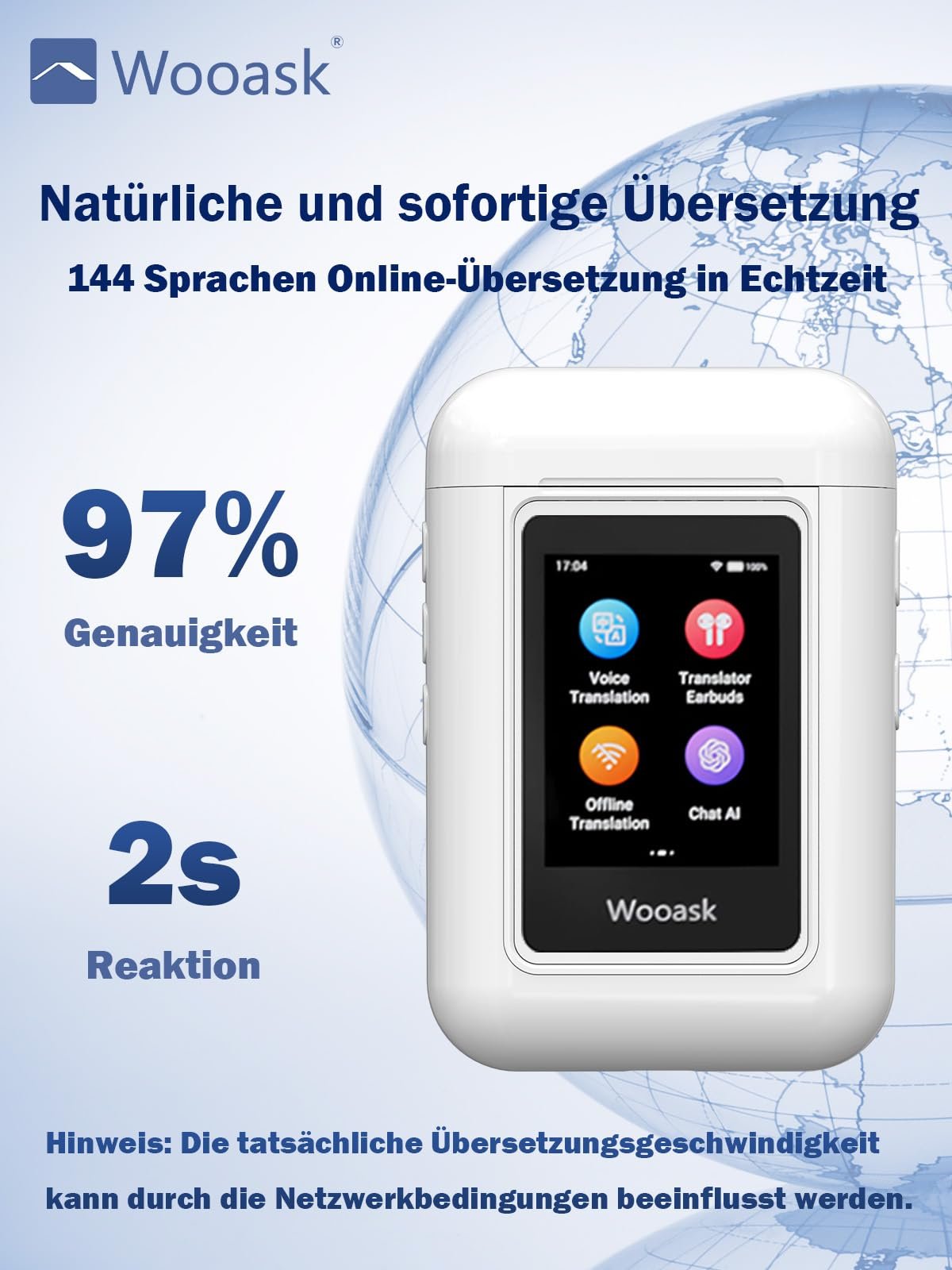 Навушники-перекладачі Wooask A8, 144 мови, 16 мов офлайн, фото №4 Навушники-перекладачі Wooask A8, 144 мови, 16 мов офлайн, фото №4