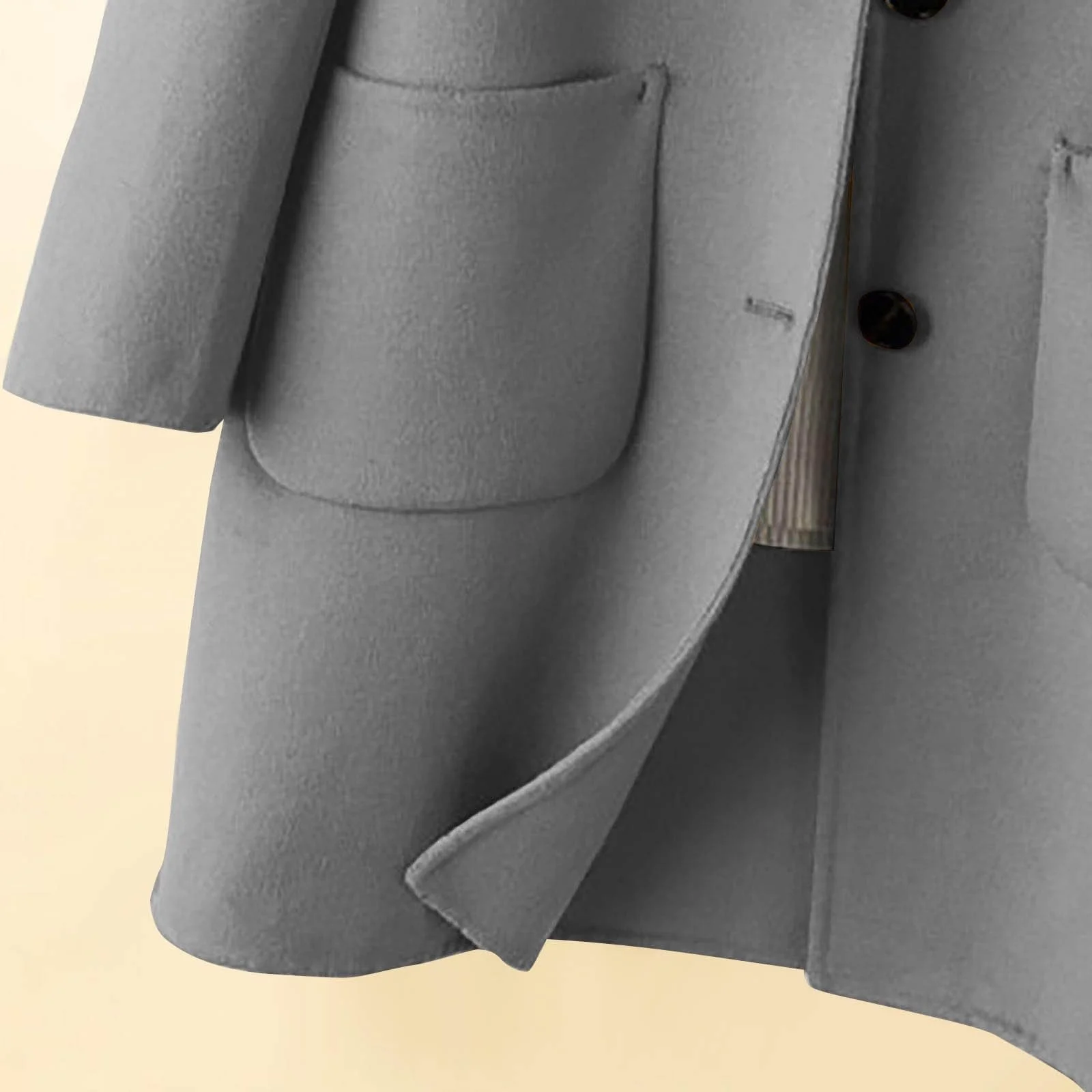 Пальто Generisch для девочек и мальчиков, тренч, легкая ветровка, однобортная переходная куртка, классическое зимнее пальто из шерстяной смеси, длинное пальто, элегантная верхняя одежда с открытой передней частью, деревянное пальто, фото №6