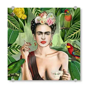 Картина на акриловому склі artboxONE Nature Frida Kahlo Con Amigos 30 x 30 см - Фото 1