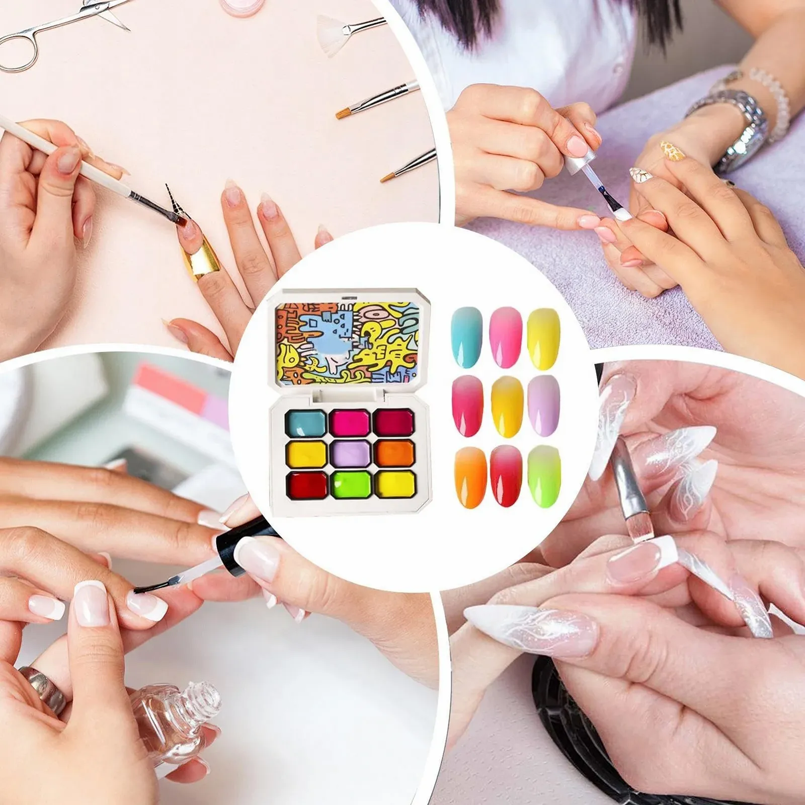 Гель-лак для ногтей 9 цветов, гель для дизайна ногтей, шелковистый градиент цвета для салонов, путешествий, дома, праздников, фото №4 Гель-лак для ногтей 9 цветов, гель для дизайна ногтей, шелковистый градиент цвета для салонов, путешествий, дома, праздников, фото №4