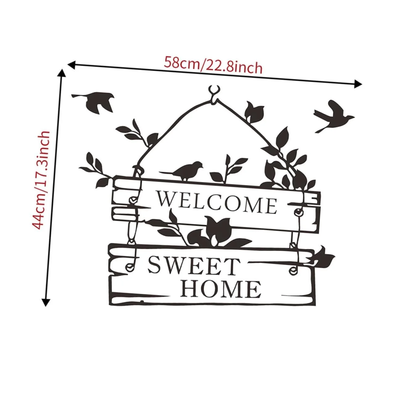 Наклейка на стену BESTYASH Welcome Home Самоклеящаяся ПВХ Съемная Экологичная Черная, фото №2