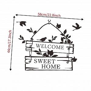 Наклейка на стіну BESTYASH Welcome Home Самоклеюча ПВХ Знімна Екологічна Чорна synthetic.ua - Фото 1