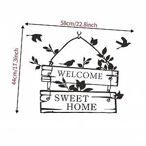 Наклейка на стіну BESTYASH Welcome Home Самоклеюча ПВХ Знімна Екологічна Чорна synthetic.ua - Фото 1
