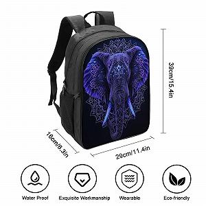 Рюкзак FPAKAKIIE Elephant 3D, дитячий, великий, з кишенями, шкільний, подарунок до школи, 40x28x16 см synthetic.ua - Фото 1
