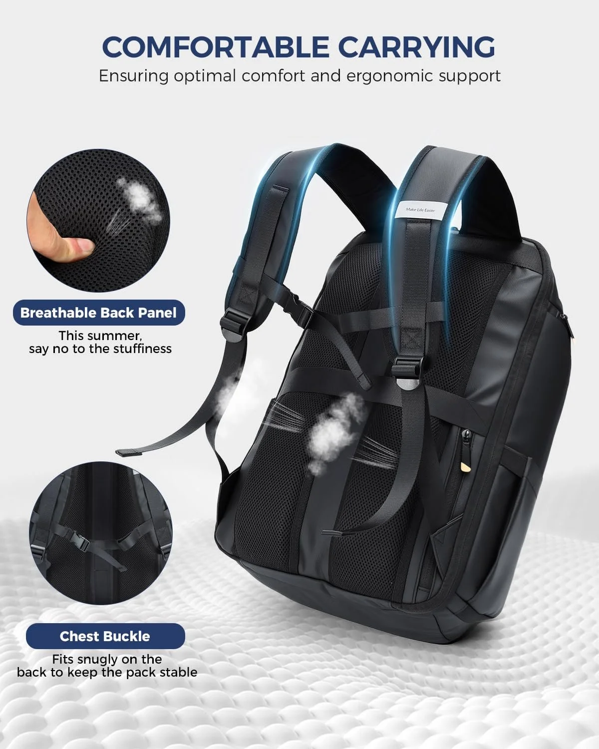 Рюкзак для ноутбука Ponhog Large 17" Travel Anti-Theft Чорний, фото №5 Рюкзак для ноутбука Ponhog Large 17" Travel Anti-Theft Чорний, фото №5