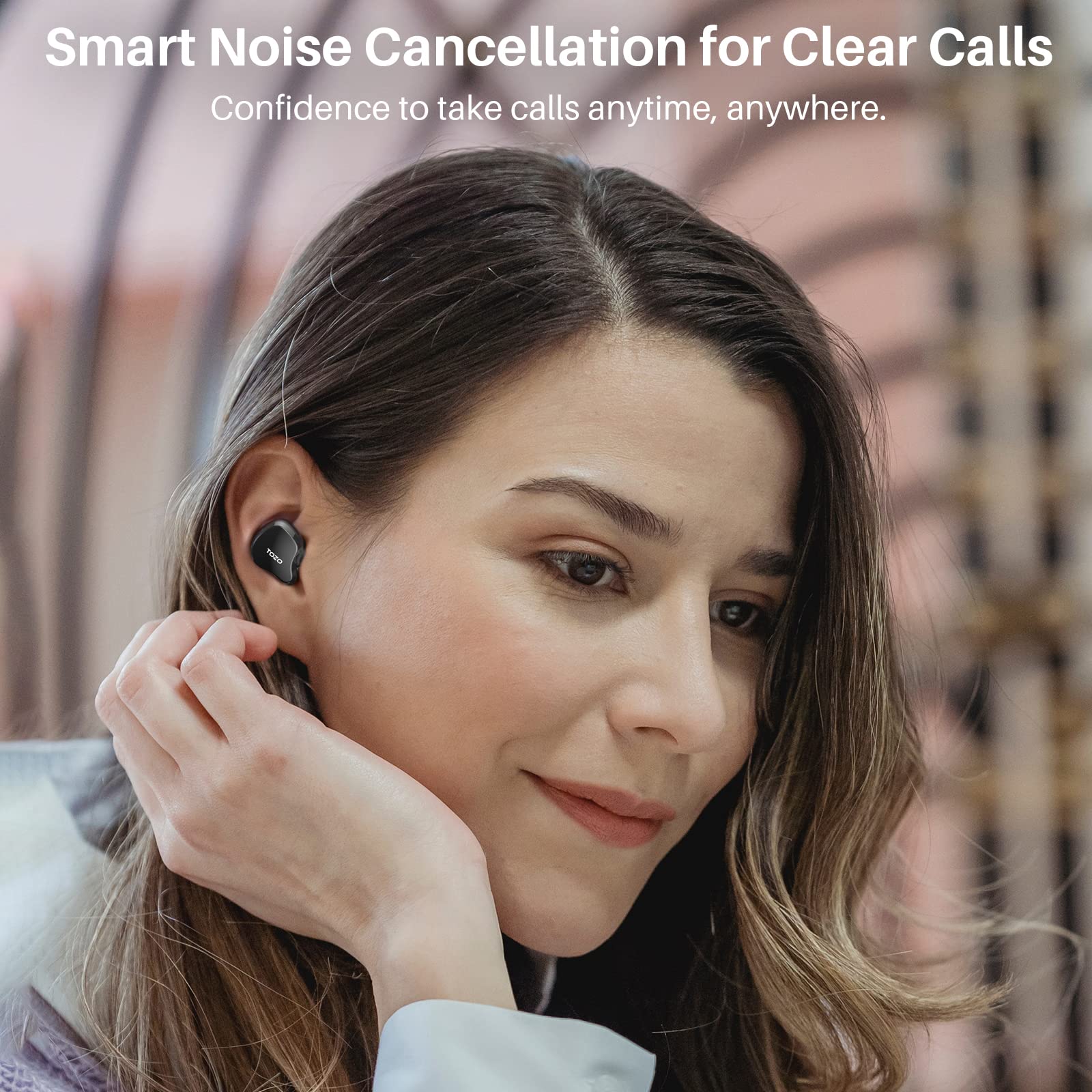 Наушники TOZO Crystal Buds Беспроводные Стерео Bluetooth 49 часов Черный, фото №5