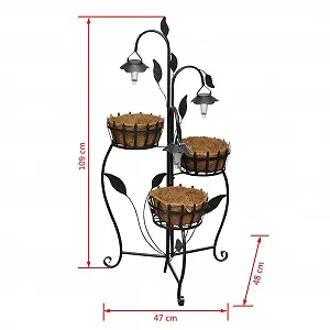 Подставка для цветов с подвесными корзинами vidaXL Металл Солнечный свет цена на synthetic.ua - Фото 1 Подставка для цветов с подвесными корзинами vidaXL Металл Солнечный свет synthetic.ua - Фото 1