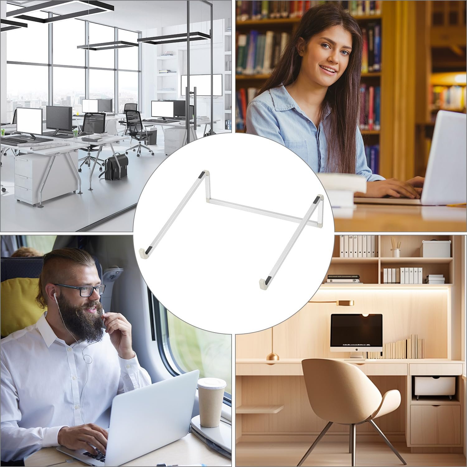 Подставка для ноутбука складная QWORK - Прочная настольная подставка для ноутбука - Легкая, компактная, складывается и раскладывается за 3 секунды, фото №5 Подставка для ноутбука складная QWORK - Прочная настольная подставка для ноутбука - Легкая, компактная, складывается и раскладывается за 3 секунды, фото №5