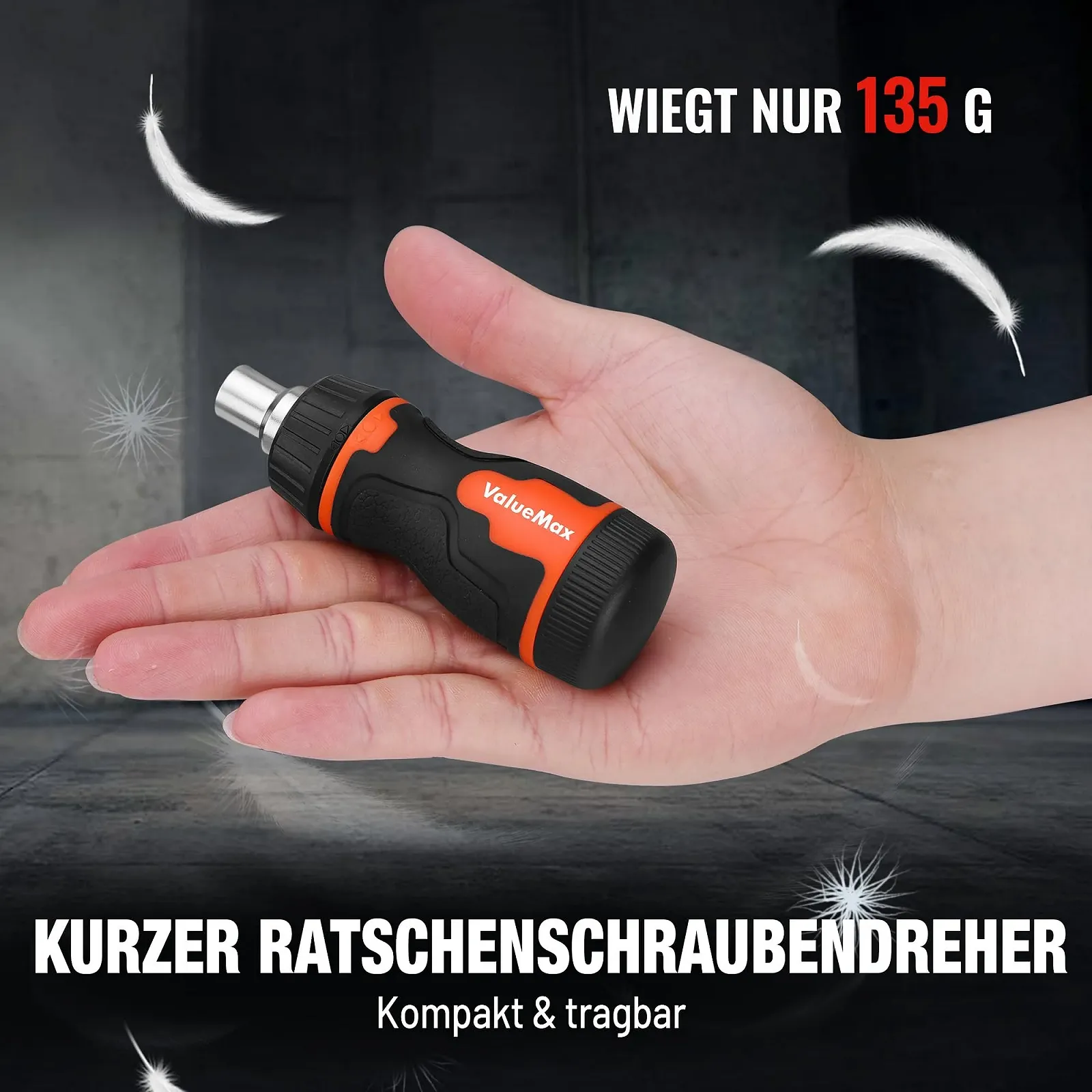 Викрутка-тріскачка ValueMax Stubby з 7 магнітними бітами (PH1/2/3, T15/25, SL5/6), коротка, фото №8