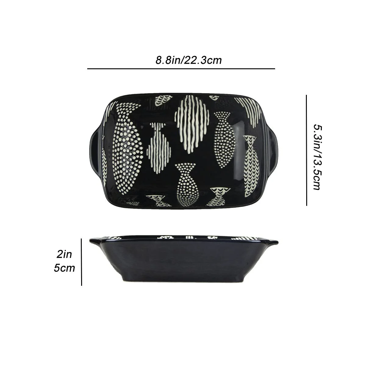 Набір форм для запікання Керамічний Прямокутний З подвійними ручками C, фото №2