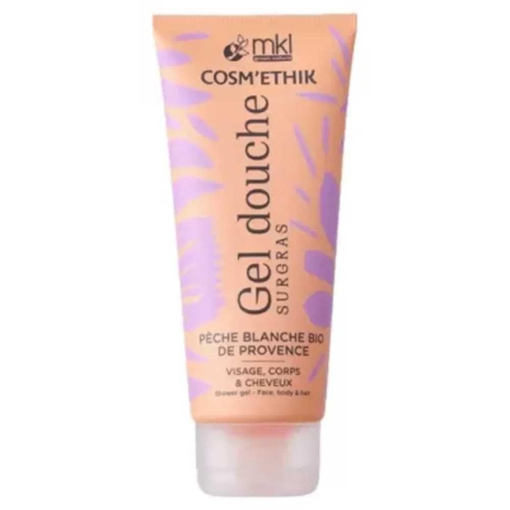 Гель для душу MKL Green Nature Cosm'Ethik Gel Douche Surgras Pêche Blanche Bio de Provence 200 мл, фото №1