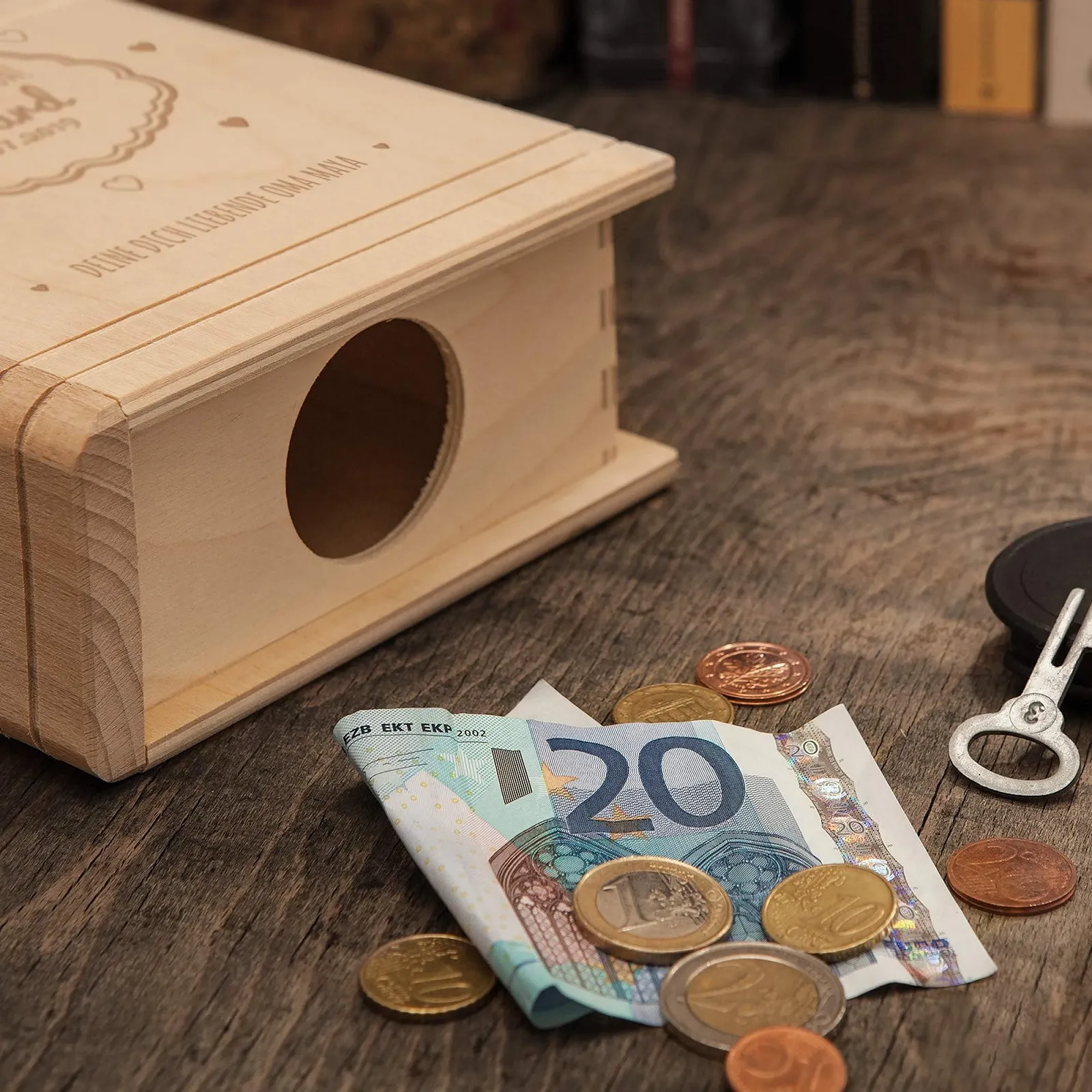 Скарбничка дерев'яна з берези з персоналізацією та мотивом лелеки, фото №4