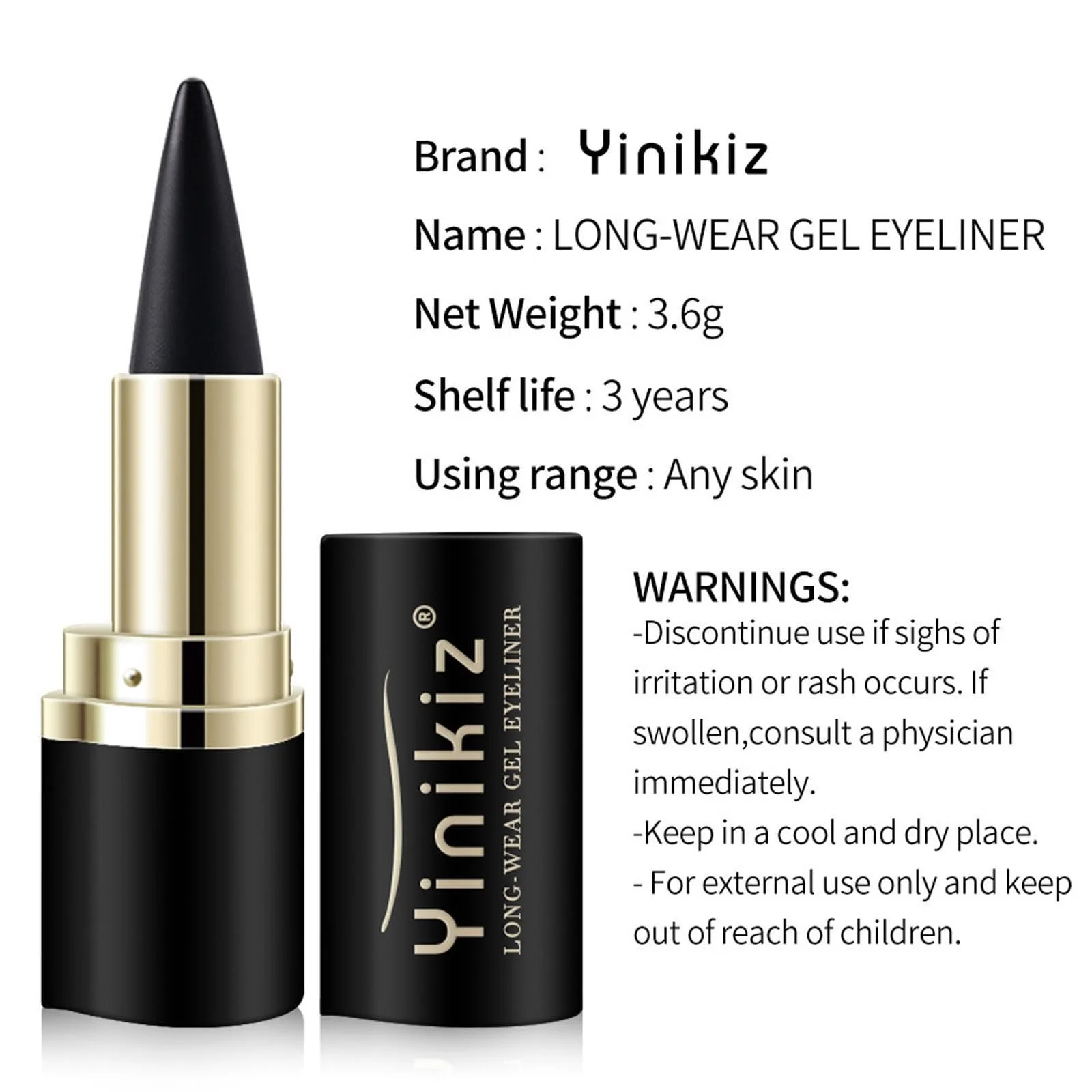 Карандаш Черный, Гель, Матовый, Быстросохнущий, фото №6